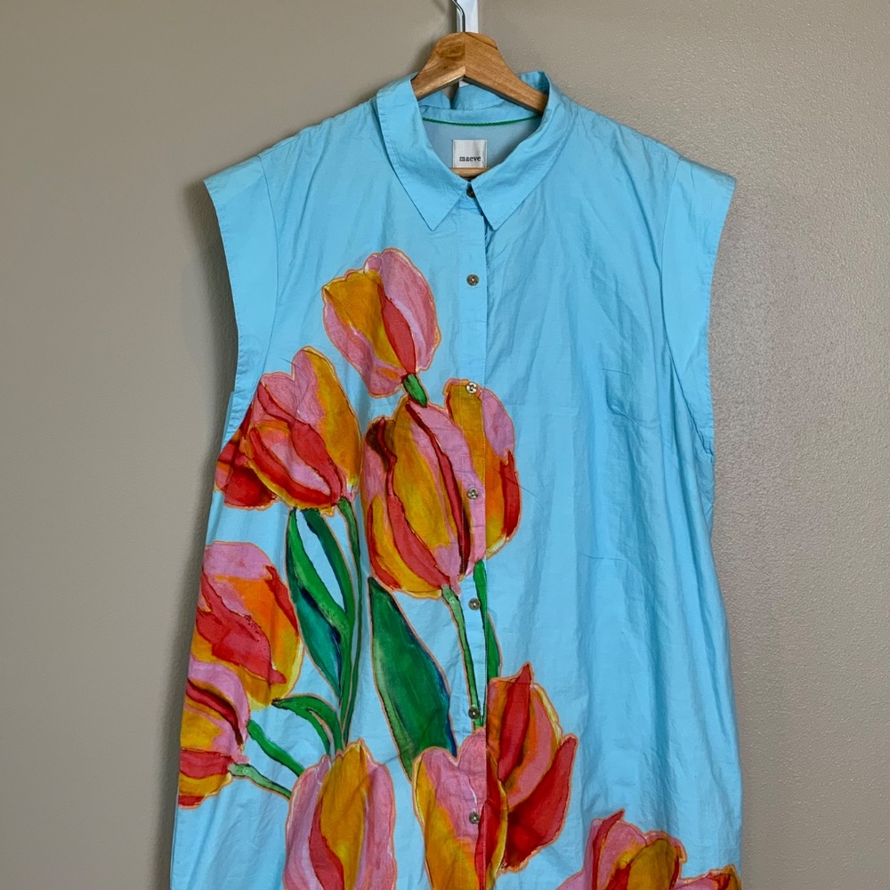 Anthropologie The Lillian Button-Front Midi Dress by Maeve - Picture 7 of 16